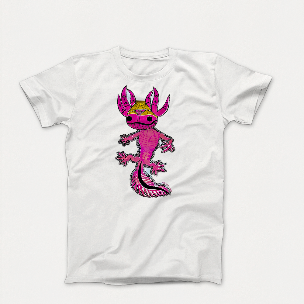 Playera Ajolote Blanca - 4 Efectos en 1