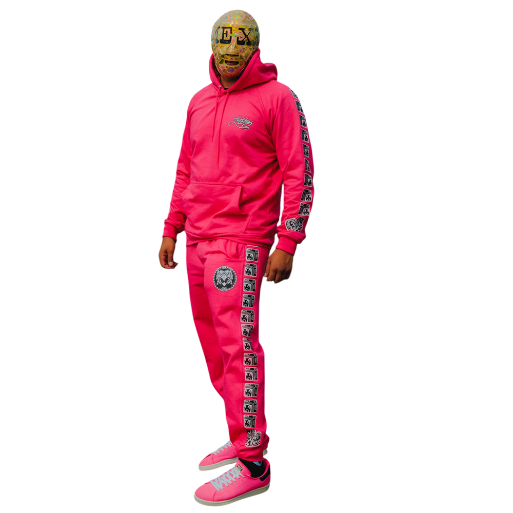Sudadera y Pants Rosa - Estilo y Brillo Mexicano