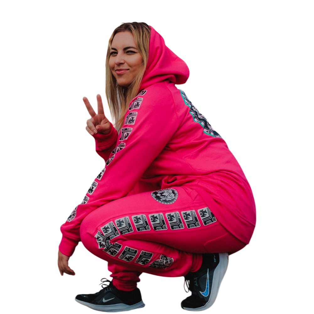 Sudadera y Pants Rosa - Estilo y Brillo Mexicano